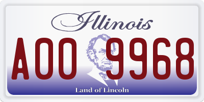 IL license plate A009968