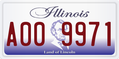 IL license plate A009971