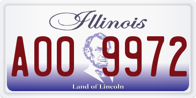 IL license plate A009972