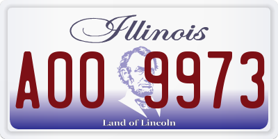 IL license plate A009973