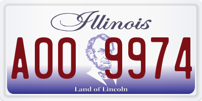 IL license plate A009974