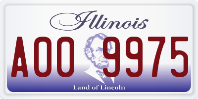 IL license plate A009975