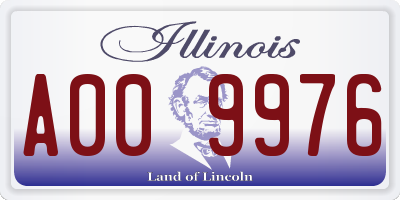 IL license plate A009976
