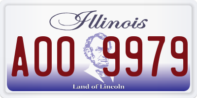 IL license plate A009979