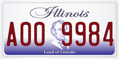 IL license plate A009984