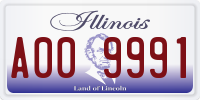 IL license plate A009991