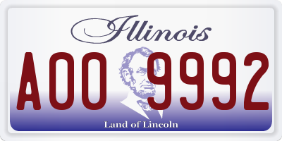 IL license plate A009992