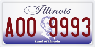 IL license plate A009993