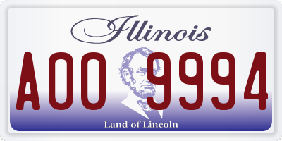 IL license plate A009994