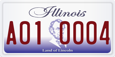 IL license plate A010004