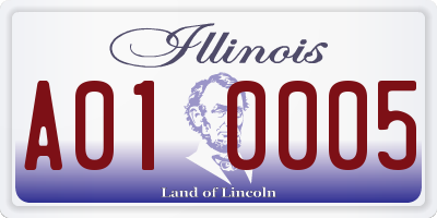 IL license plate A010005