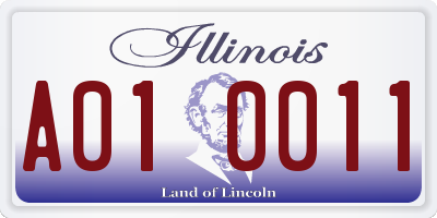 IL license plate A010011