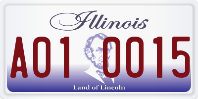 IL license plate A010015