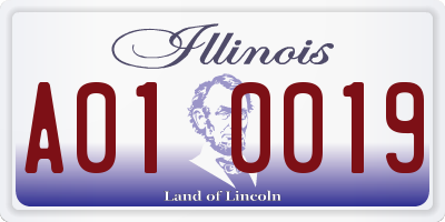 IL license plate A010019