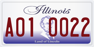IL license plate A010022