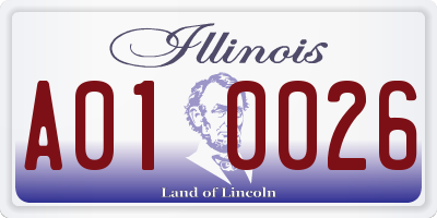 IL license plate A010026