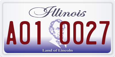 IL license plate A010027