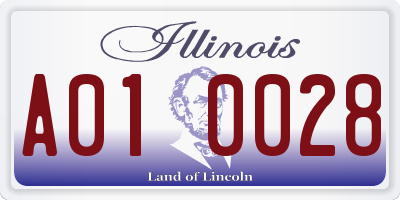 IL license plate A010028