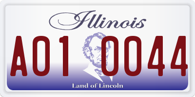IL license plate A010044