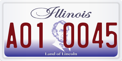 IL license plate A010045