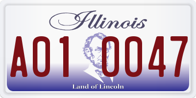 IL license plate A010047