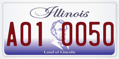 IL license plate A010050