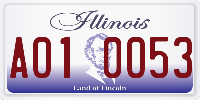 IL license plate A010053