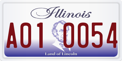 IL license plate A010054