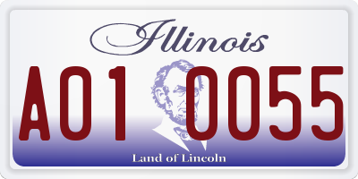 IL license plate A010055
