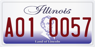 IL license plate A010057