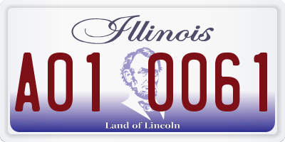 IL license plate A010061