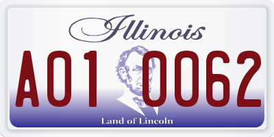 IL license plate A010062