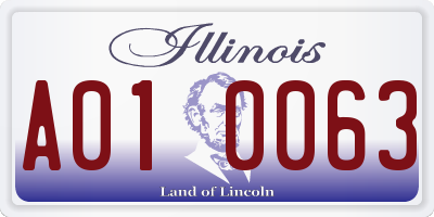 IL license plate A010063
