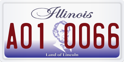 IL license plate A010066