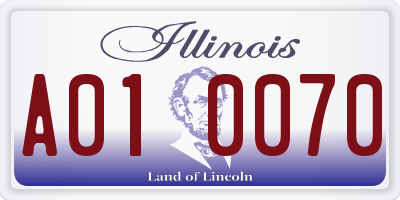 IL license plate A010070