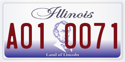 IL license plate A010071