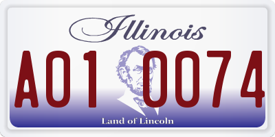 IL license plate A010074