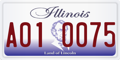 IL license plate A010075