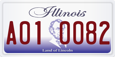 IL license plate A010082