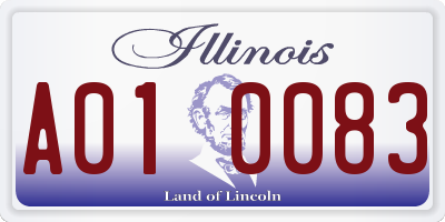 IL license plate A010083