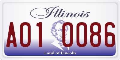IL license plate A010086