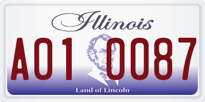 IL license plate A010087