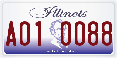 IL license plate A010088