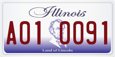 IL license plate A010091