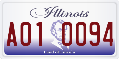 IL license plate A010094