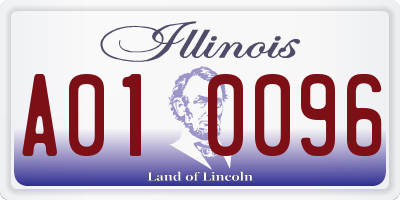 IL license plate A010096