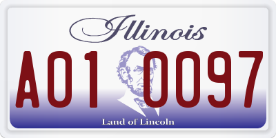 IL license plate A010097