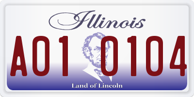 IL license plate A010104