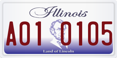 IL license plate A010105