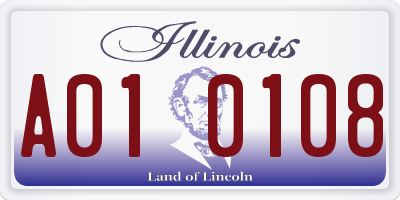 IL license plate A010108